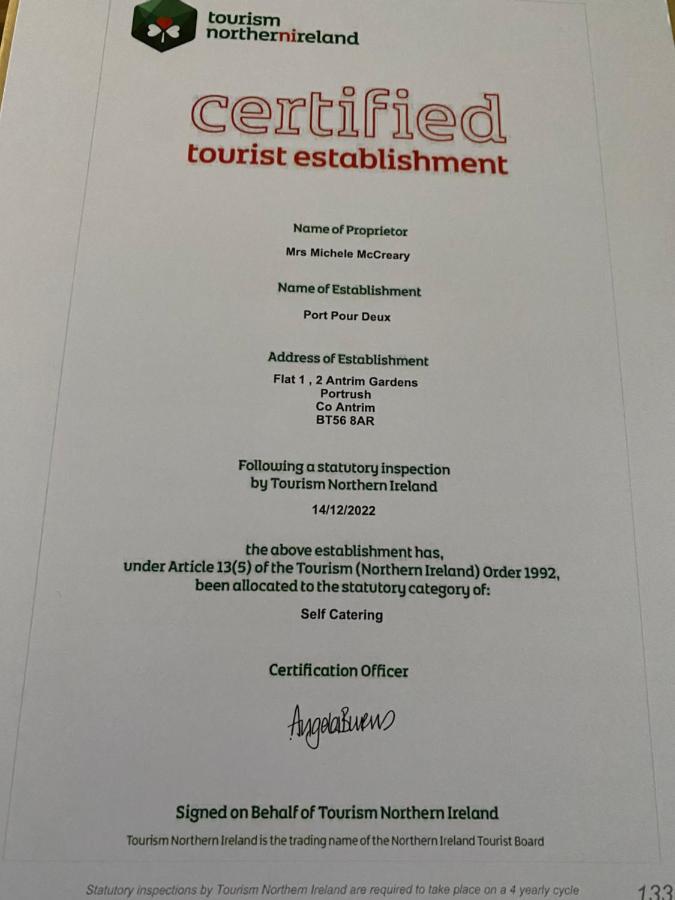 Apartament Port Pour Deux Portrush Zewnętrze zdjęcie